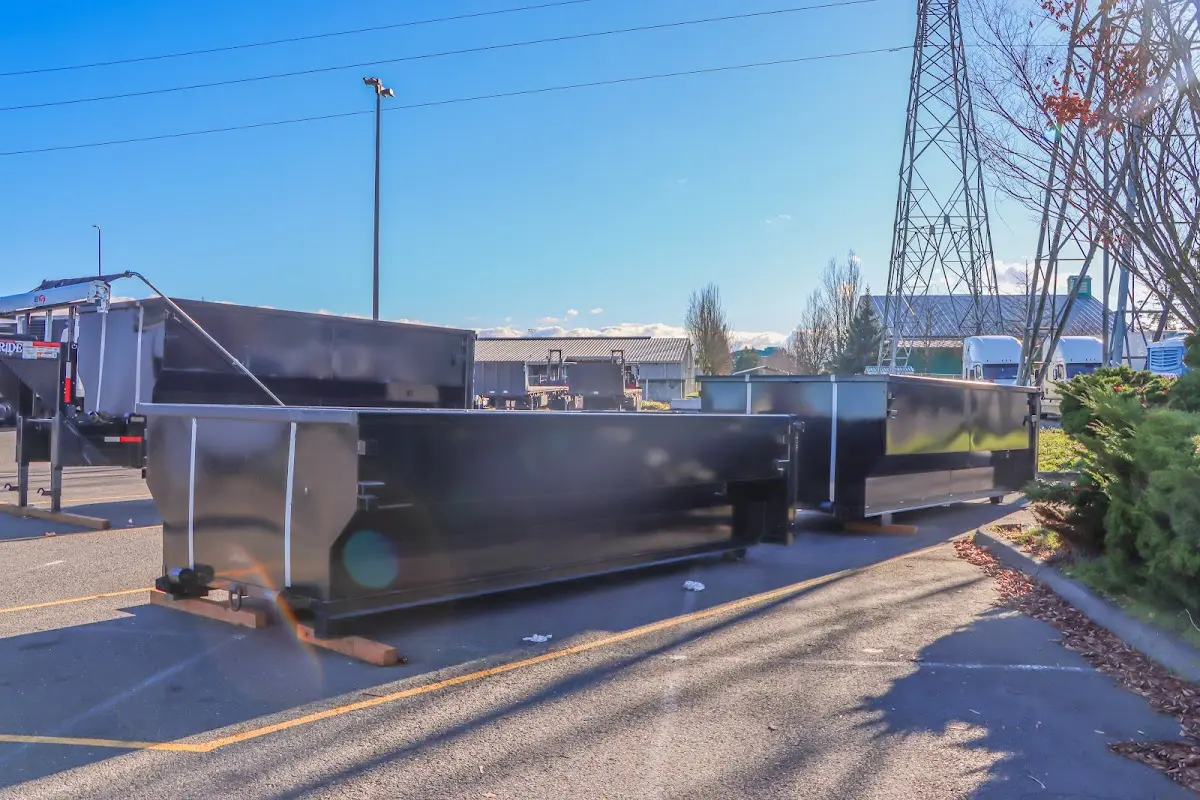 Roll-off dumpster ready for waste disposal at job site for Construction Dumpster Rental in Oroville
